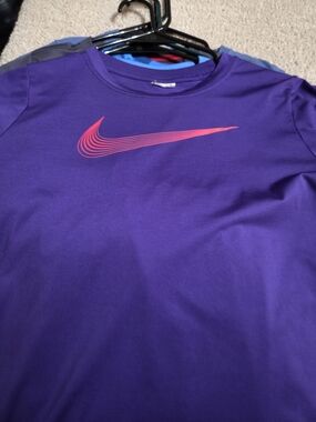 Nike Purple Short Sleeve Tee with Pink Swoosh